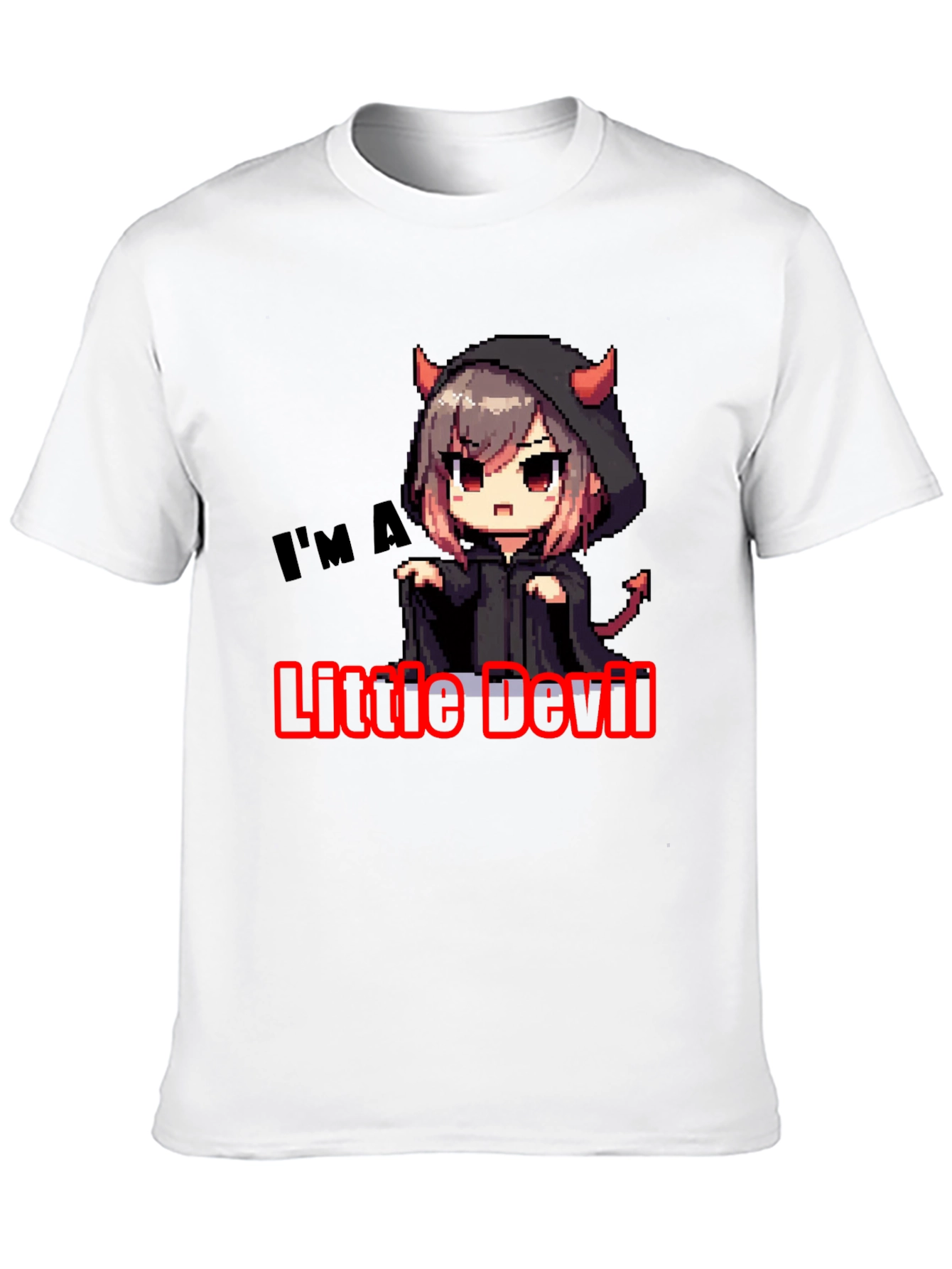 Little Devil Graphic Tee - Black Cotton T-Shirt