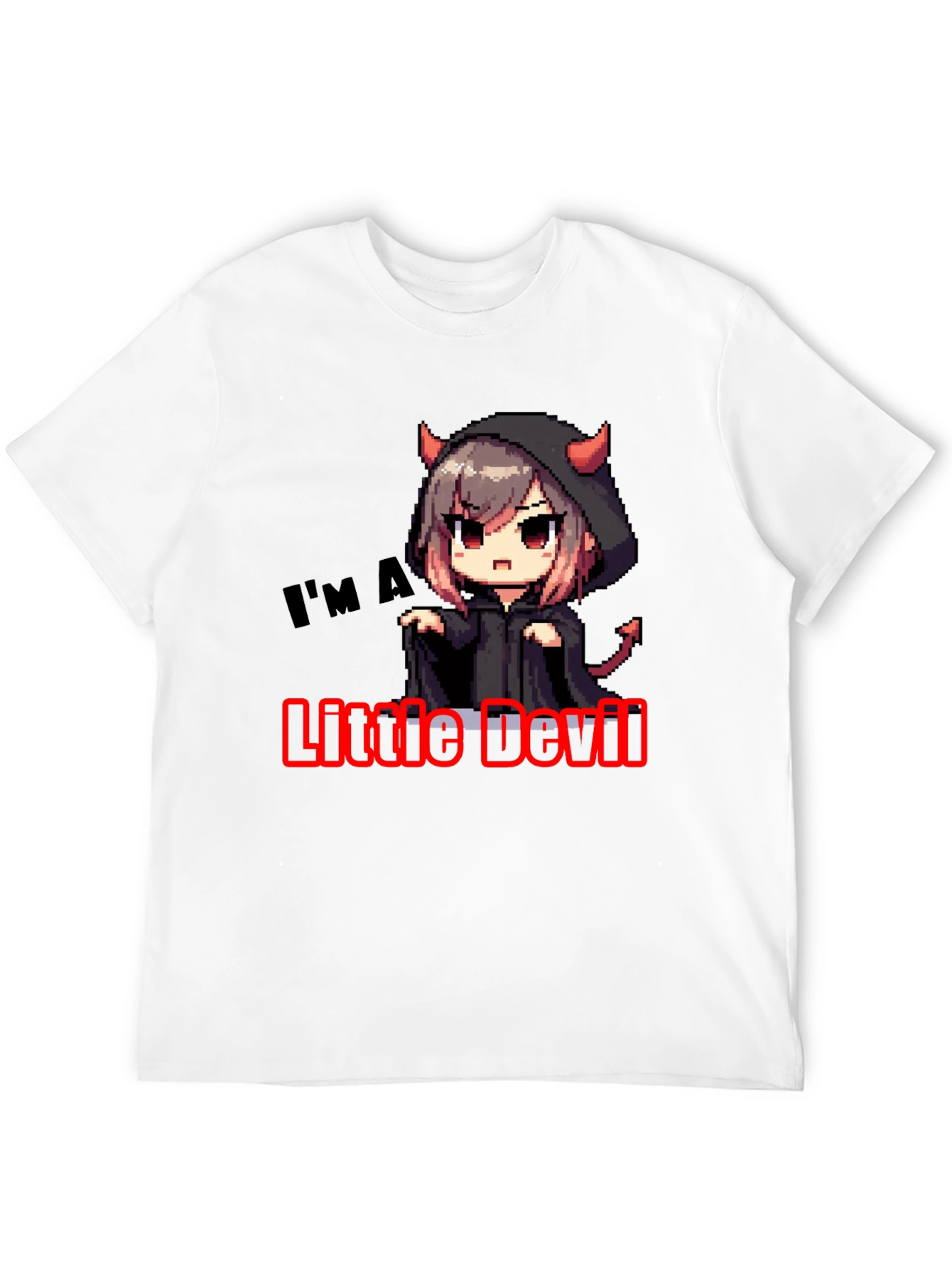 Little Devil Graphic Tee - Black Cotton T-Shirt