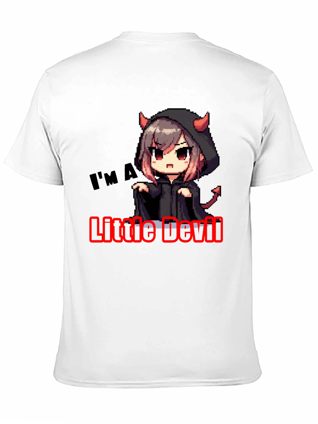Little Devil Graphic Tee - Black Cotton T-Shirt