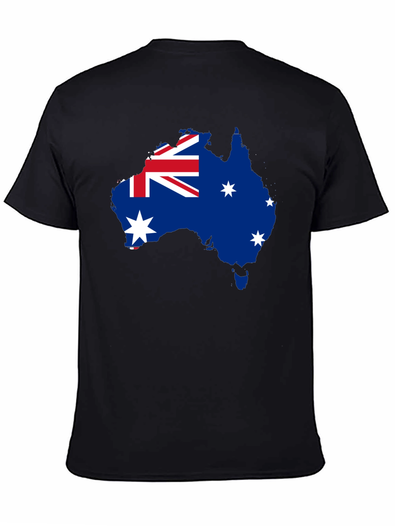Australia Flag Map Black T-Shirt