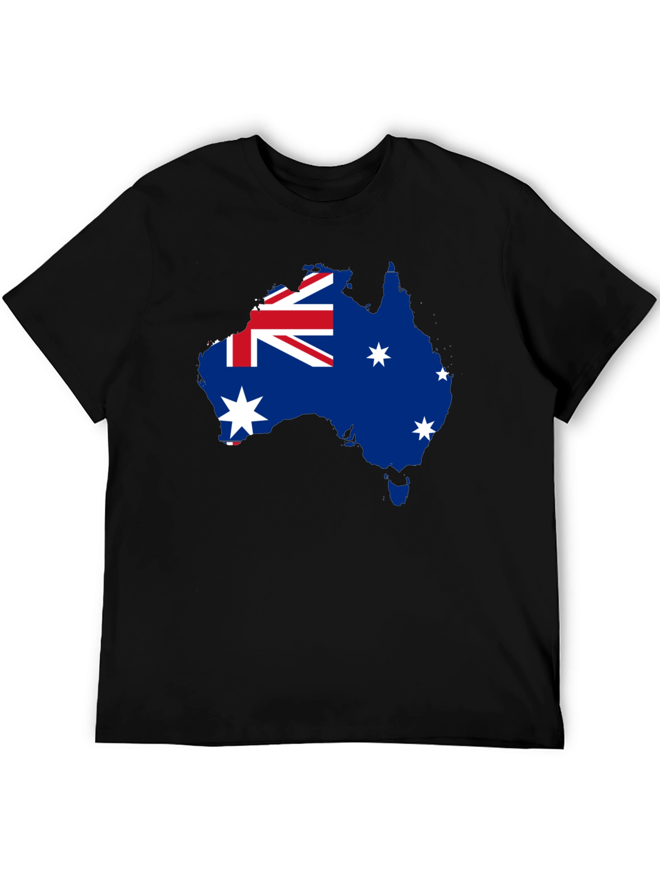 Australia Flag Map Black T-Shirt