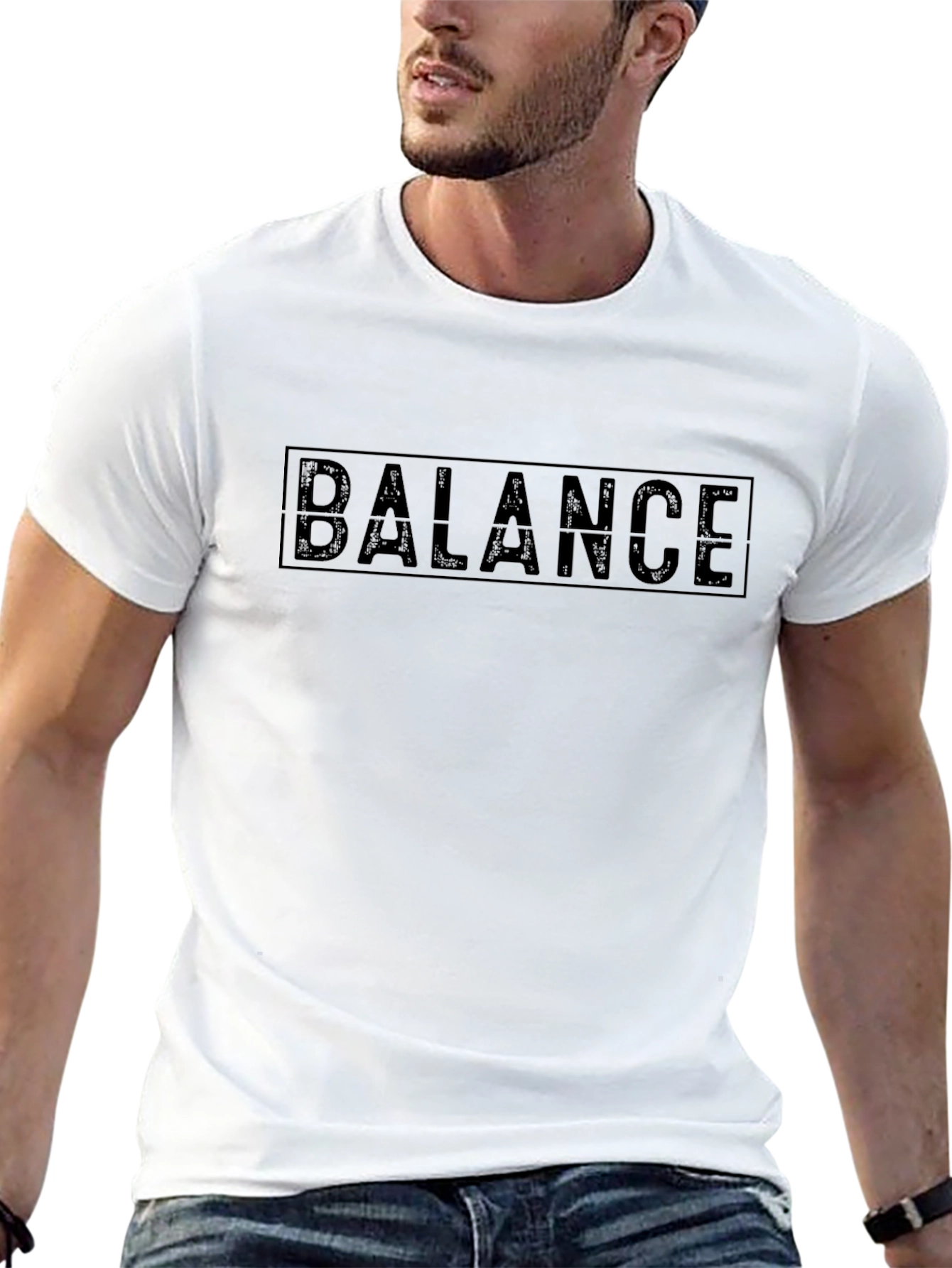 Mens Black BALANCE Graphic T-Shirt