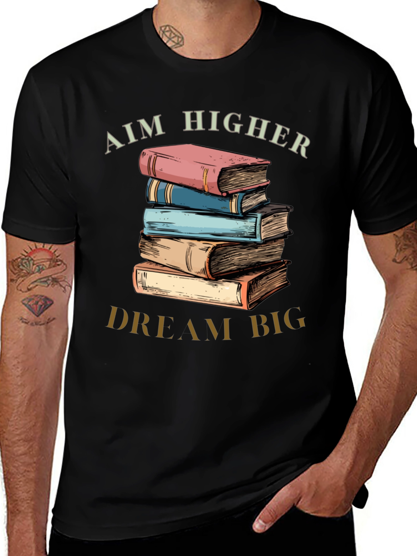 Aim Higher Dream Big Book Lover T-Shirt