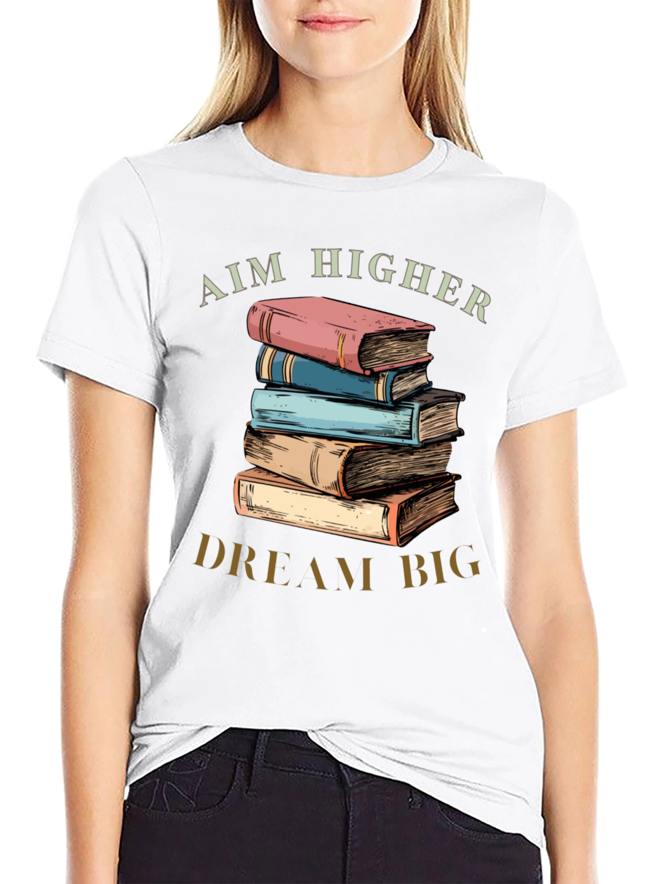 Aim Higher Dream Big Book Lover T-Shirt