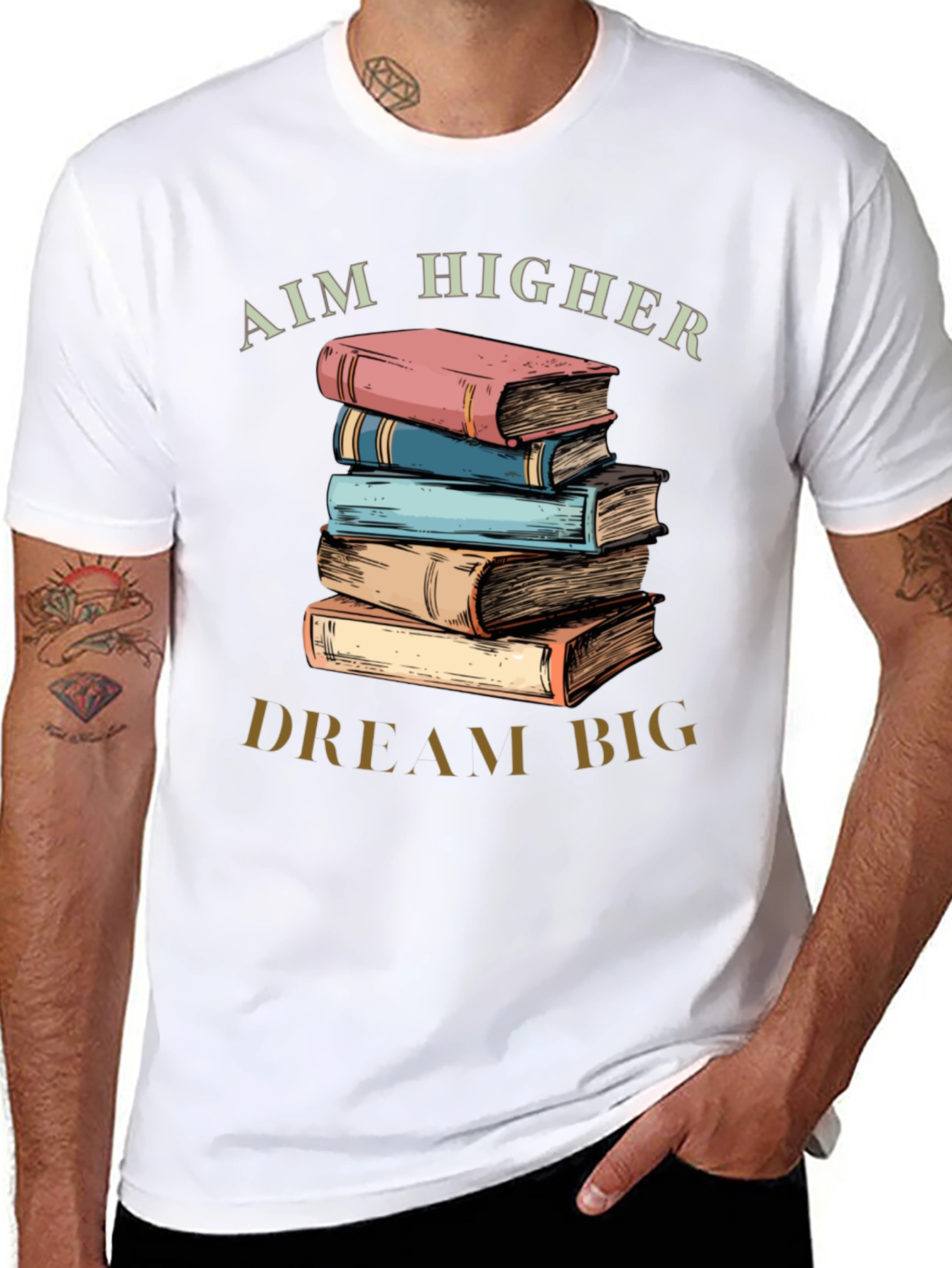 Aim Higher Dream Big Book Lover T-Shirt
