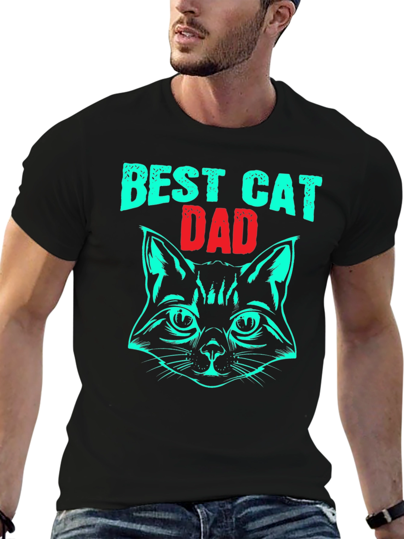 Best Cat Dad T-Shirt - Novelty Graphic Tee
