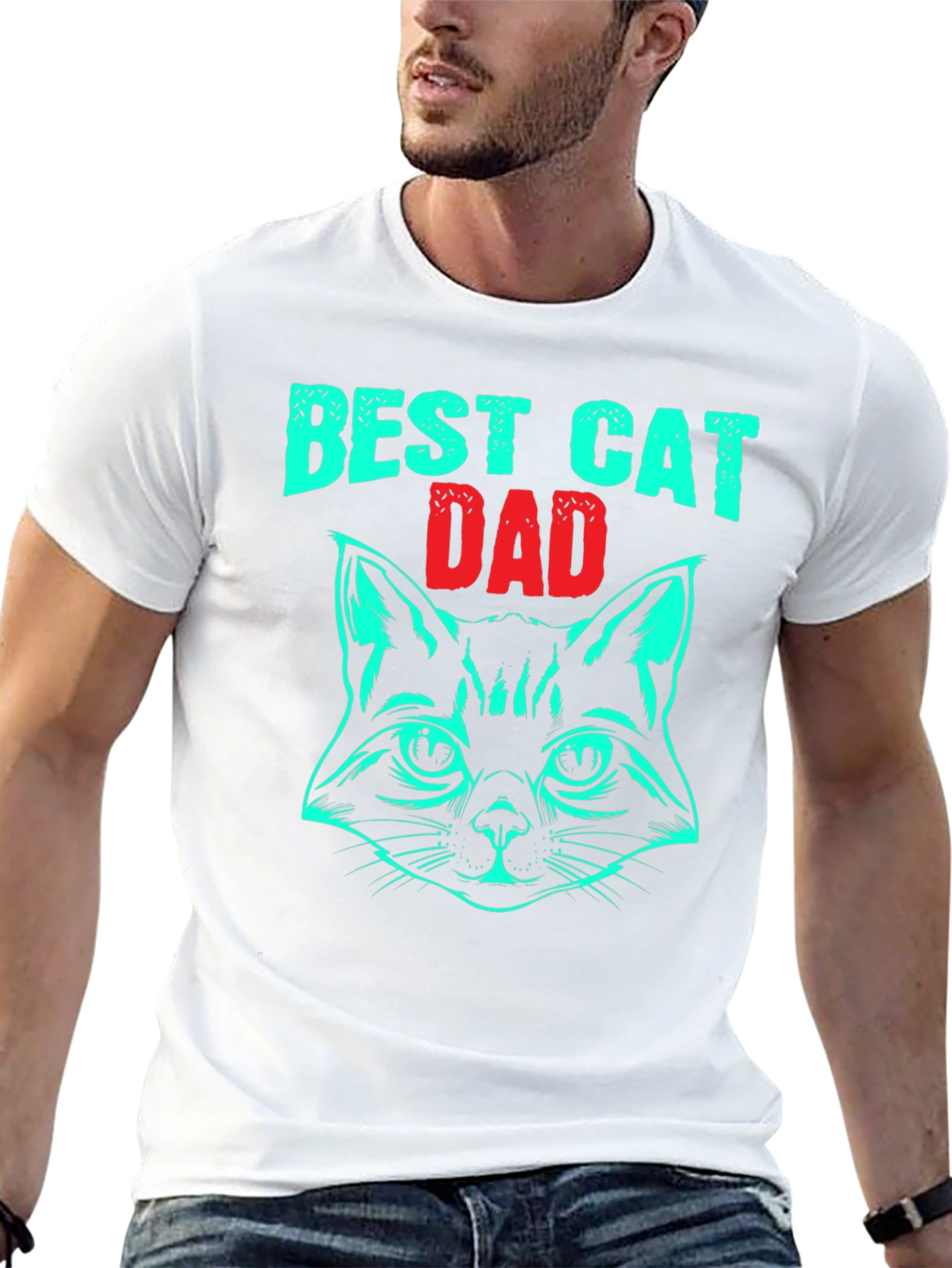 Best Cat Dad T-Shirt - Novelty Graphic Tee