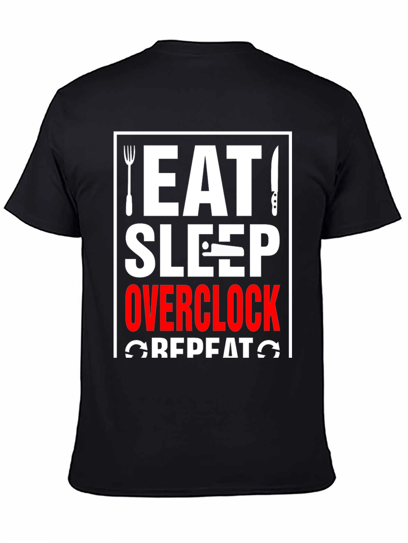 Eat Sleep Overclock Repeat Black T-Shirt
