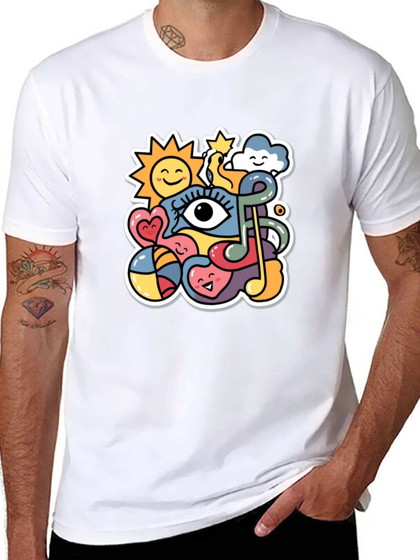 Funky Doodle Black T-Shirt