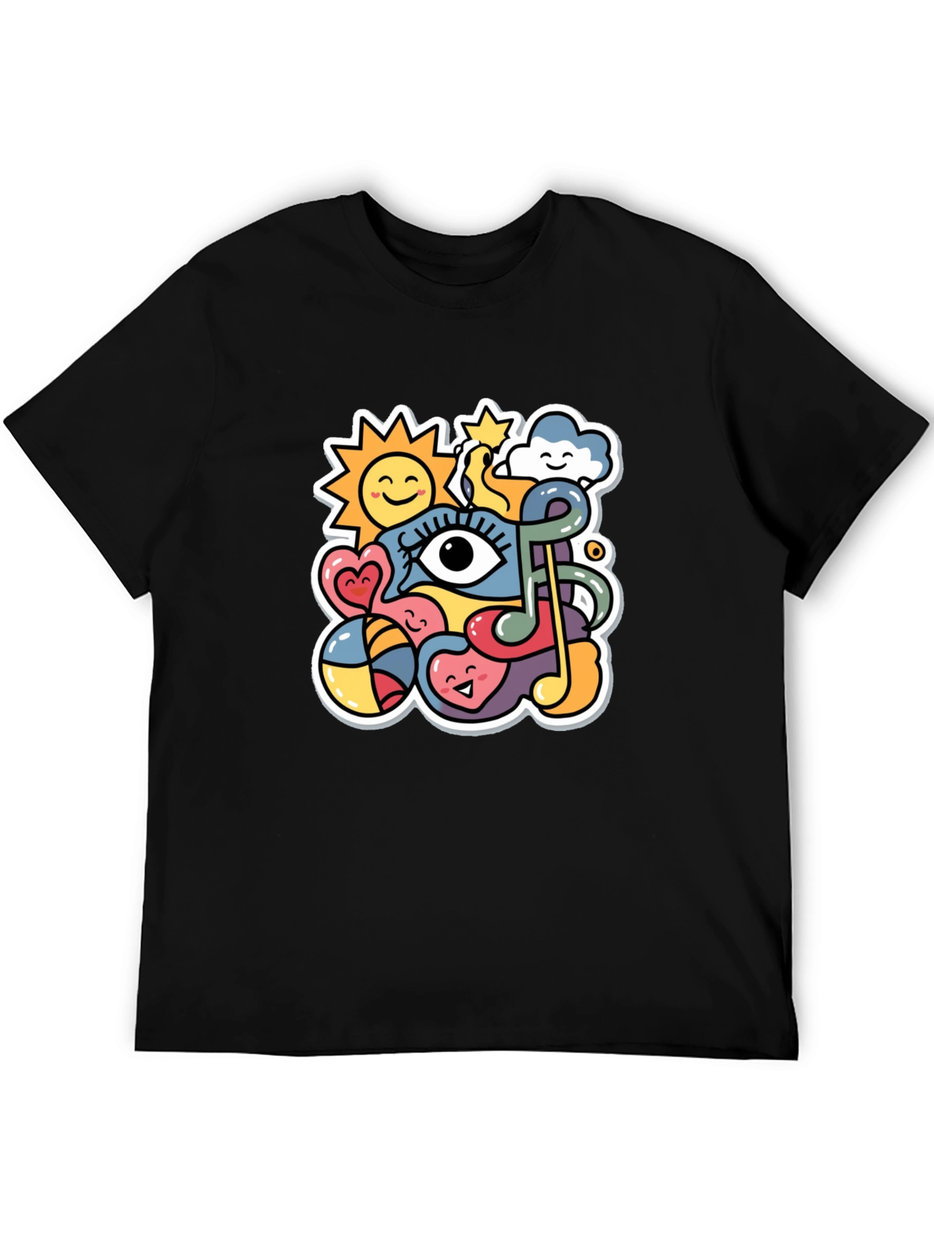 Funky Doodle Black T-Shirt