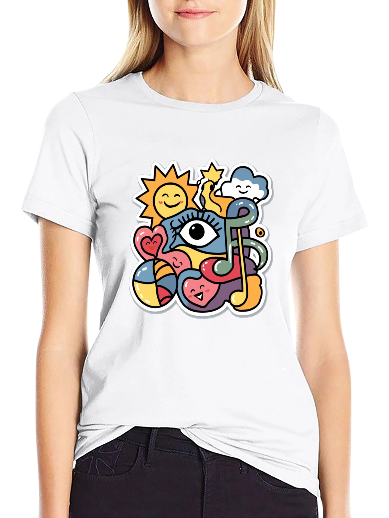 Funky Doodle Black T-Shirt