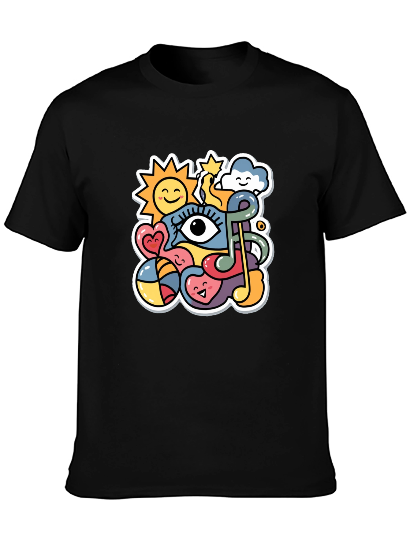 Funky Doodle Black T-Shirt