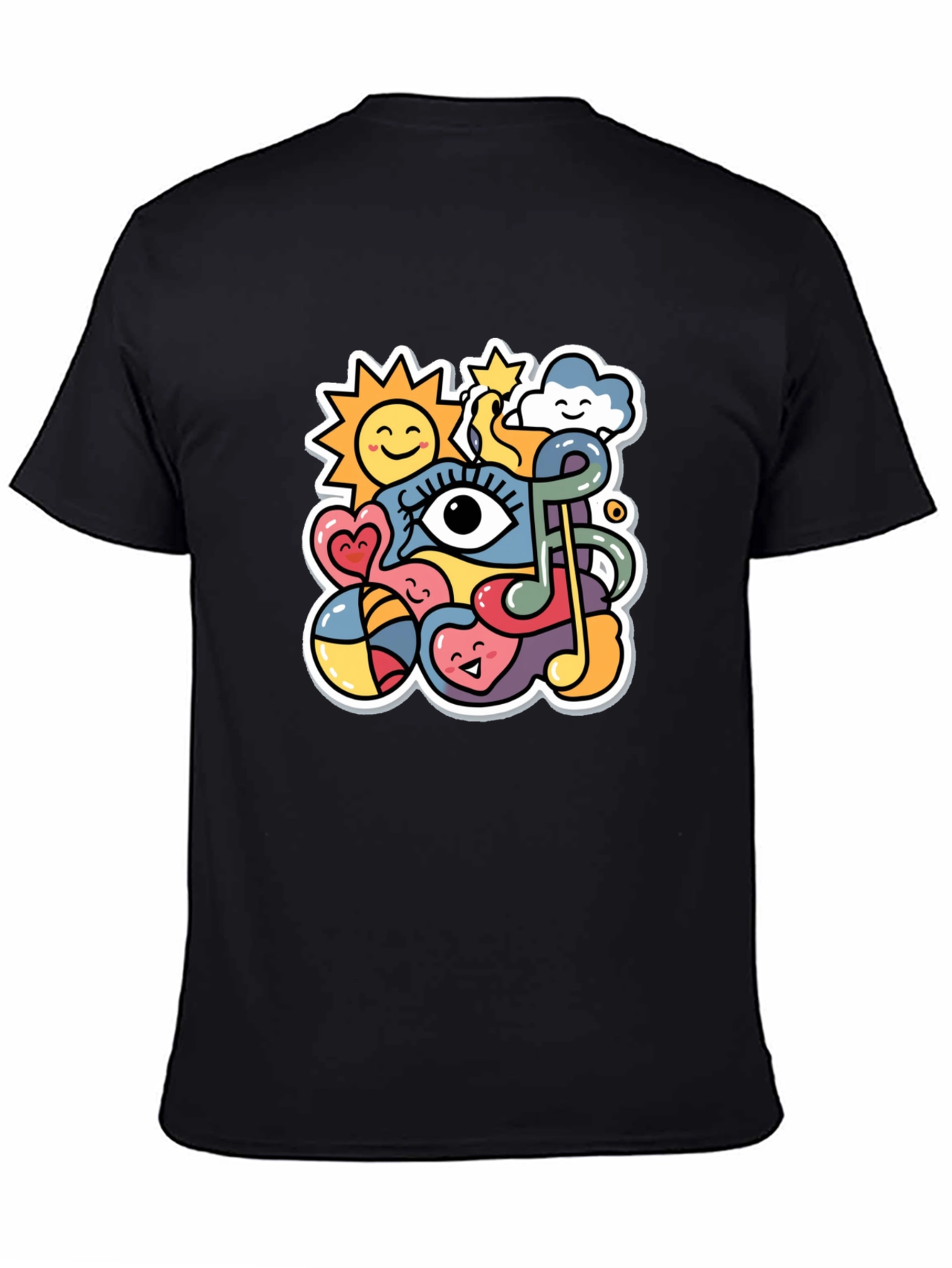 Funky Doodle Black T-Shirt
