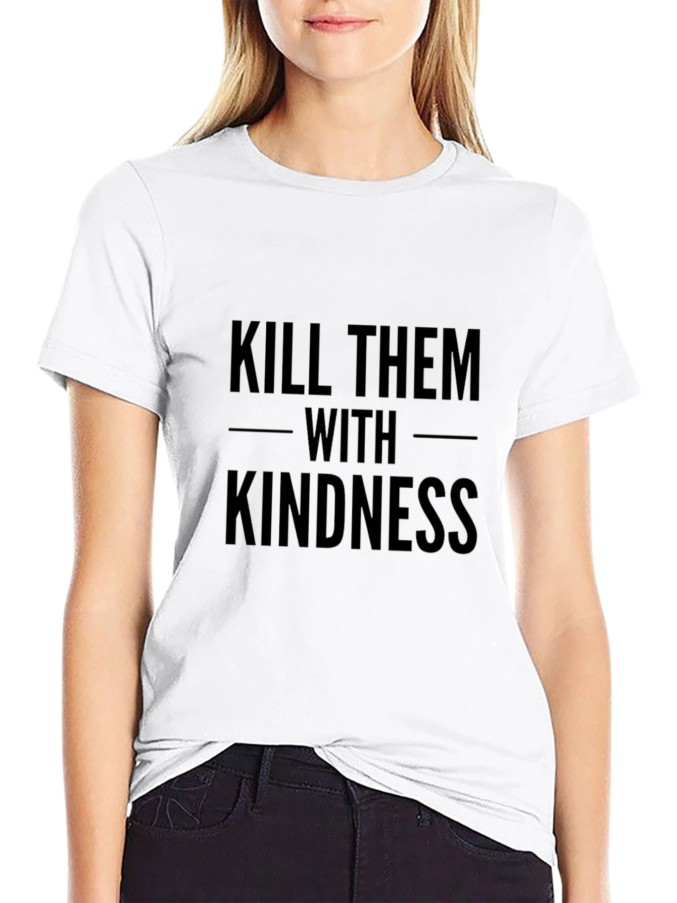 Kill Them With Kindness Black Graphic Tee