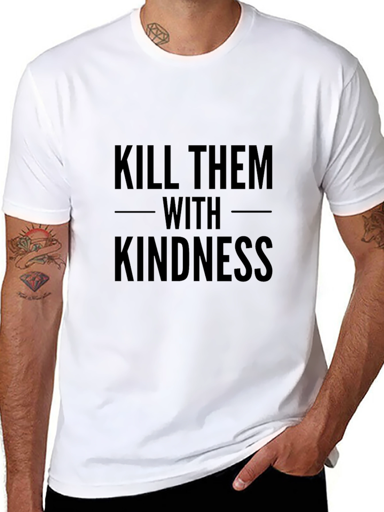 Kill Them With Kindness Black Graphic Tee