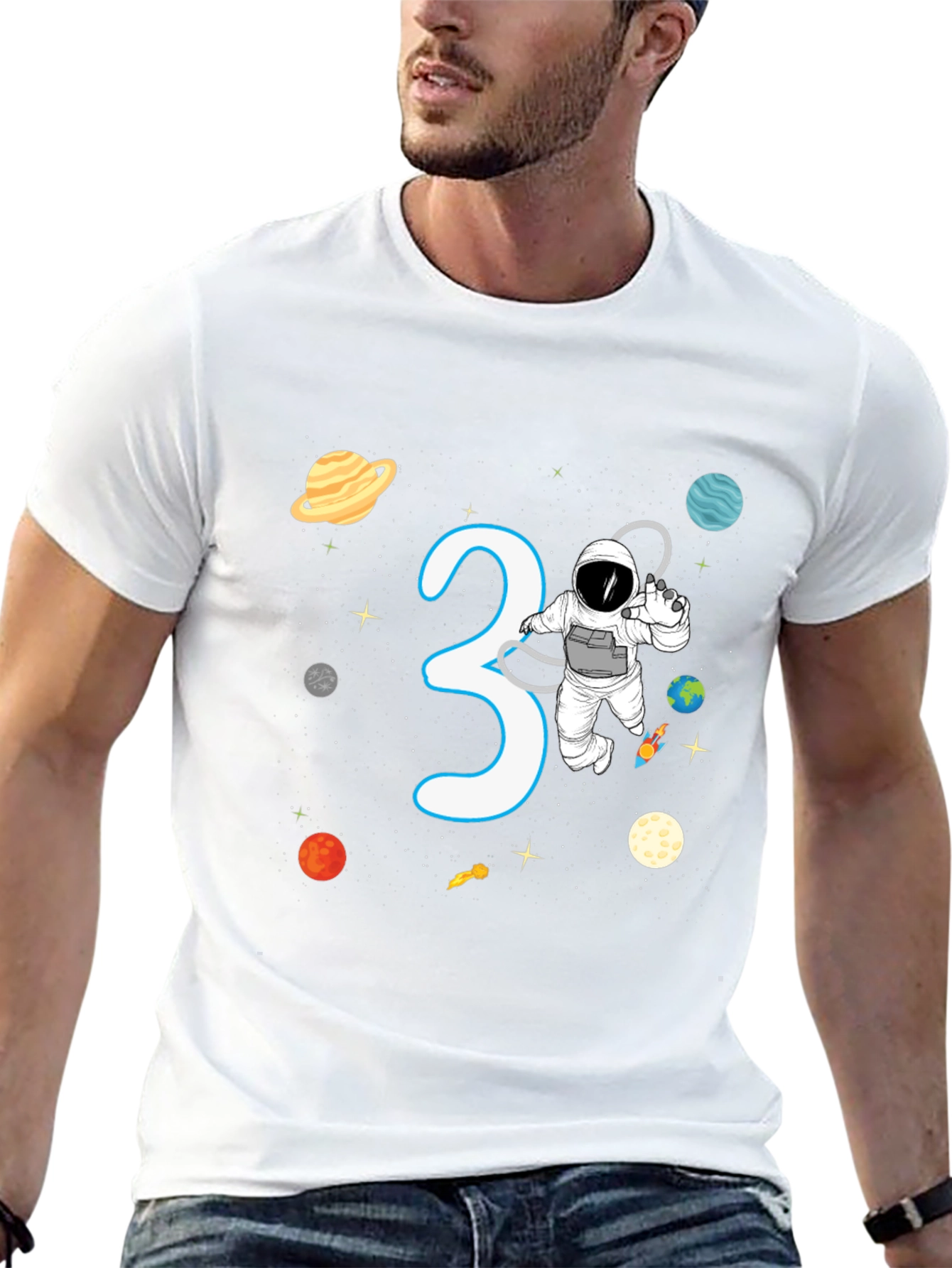 3rd Birthday Astronaut T-Shirt Space Theme