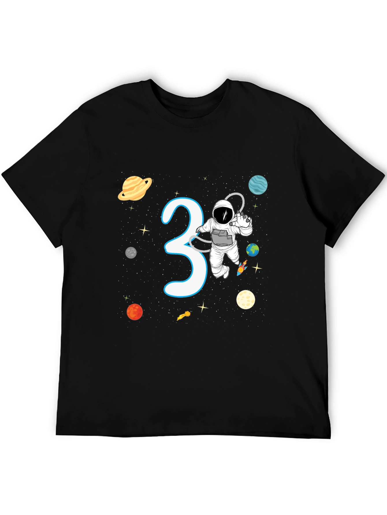 3rd Birthday Astronaut T-Shirt Space Theme