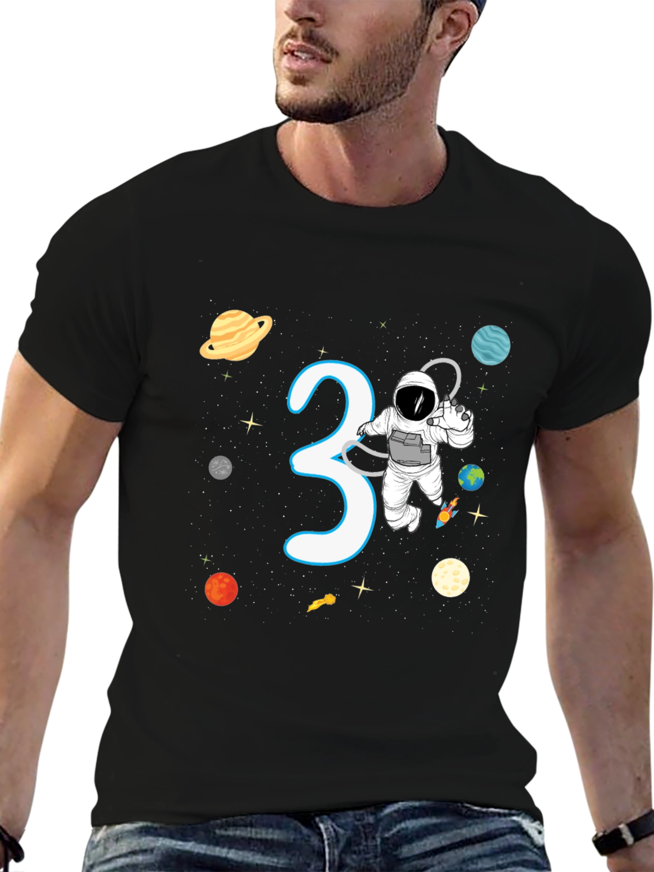 3rd Birthday Astronaut T-Shirt Space Theme