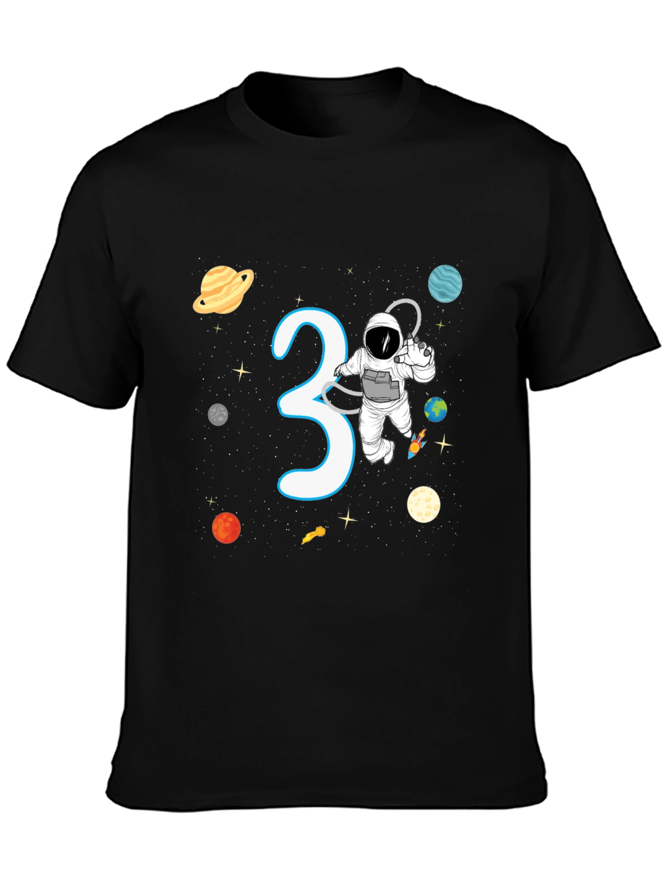 3rd Birthday Astronaut T-Shirt Space Theme