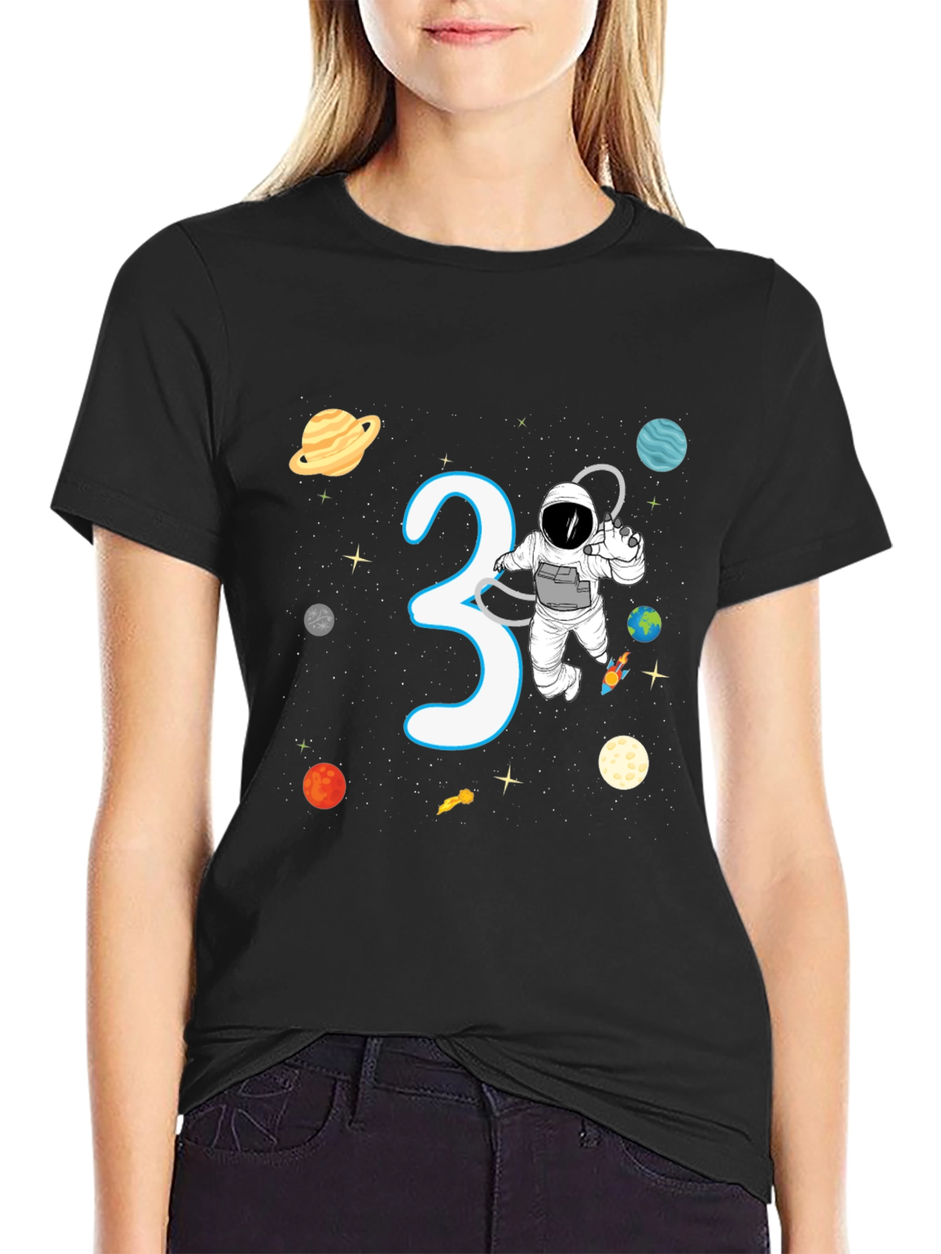 3rd Birthday Astronaut T-Shirt Space Theme