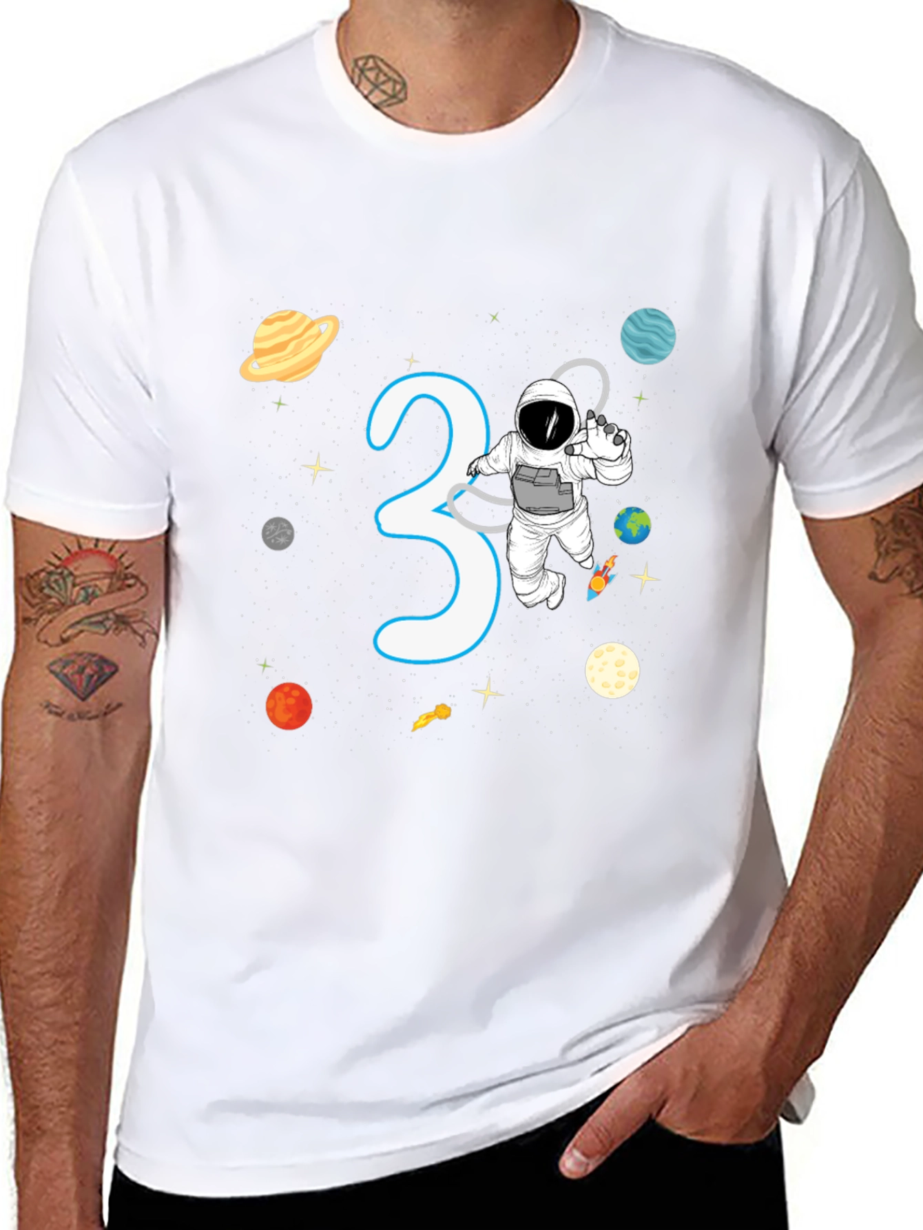 3rd Birthday Astronaut T-Shirt Space Theme