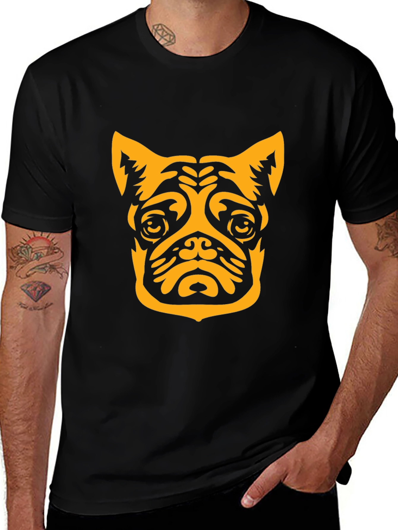 Dog Graphic Tee - Black Casual Shirt