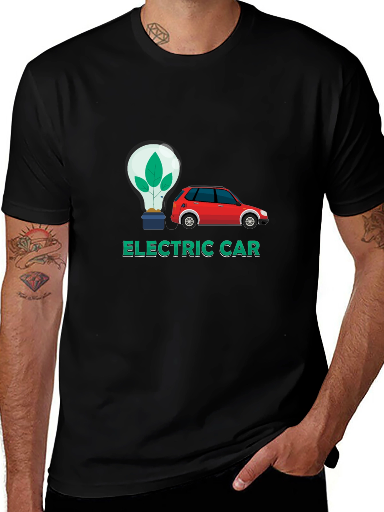Electric Car Graphic Tee - Eco-Friendly Fashion