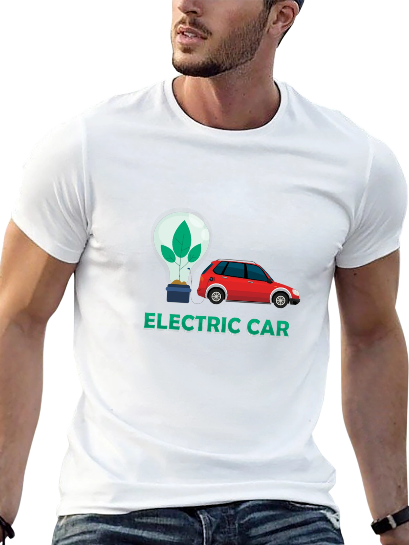Electric Car Graphic Tee - Eco-Friendly Fashion