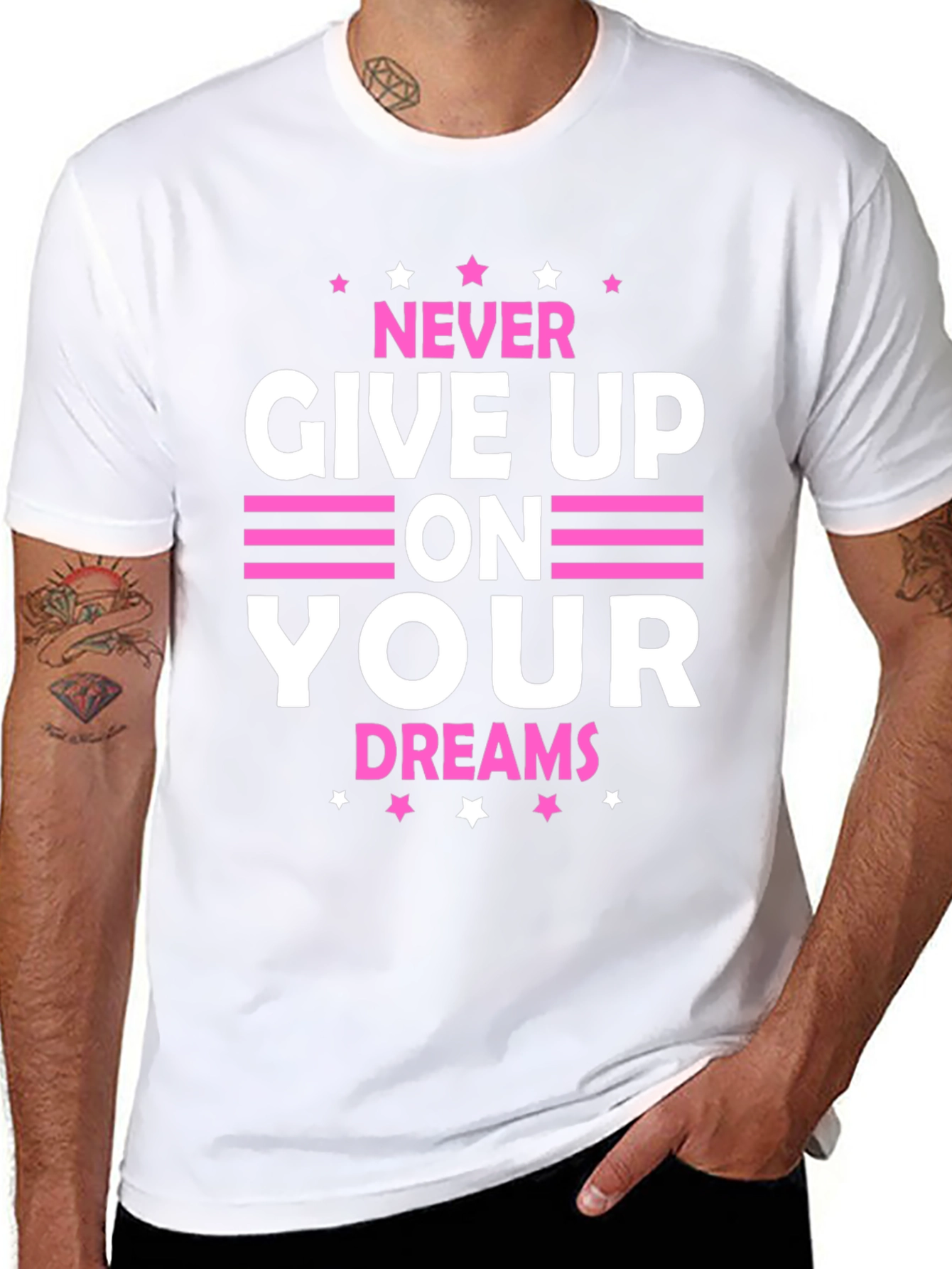 Inspirational Never Give Up Graphic Tee