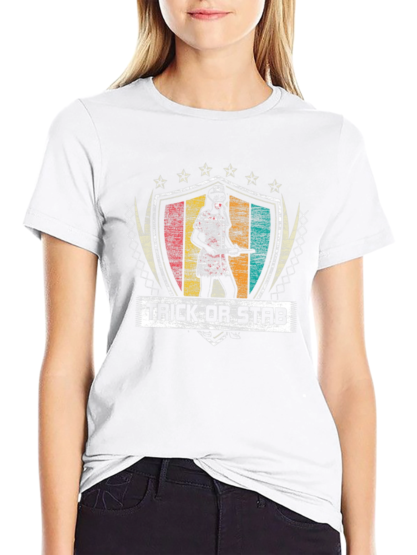 Trick or Stab T-Shirt Halloween Nurse