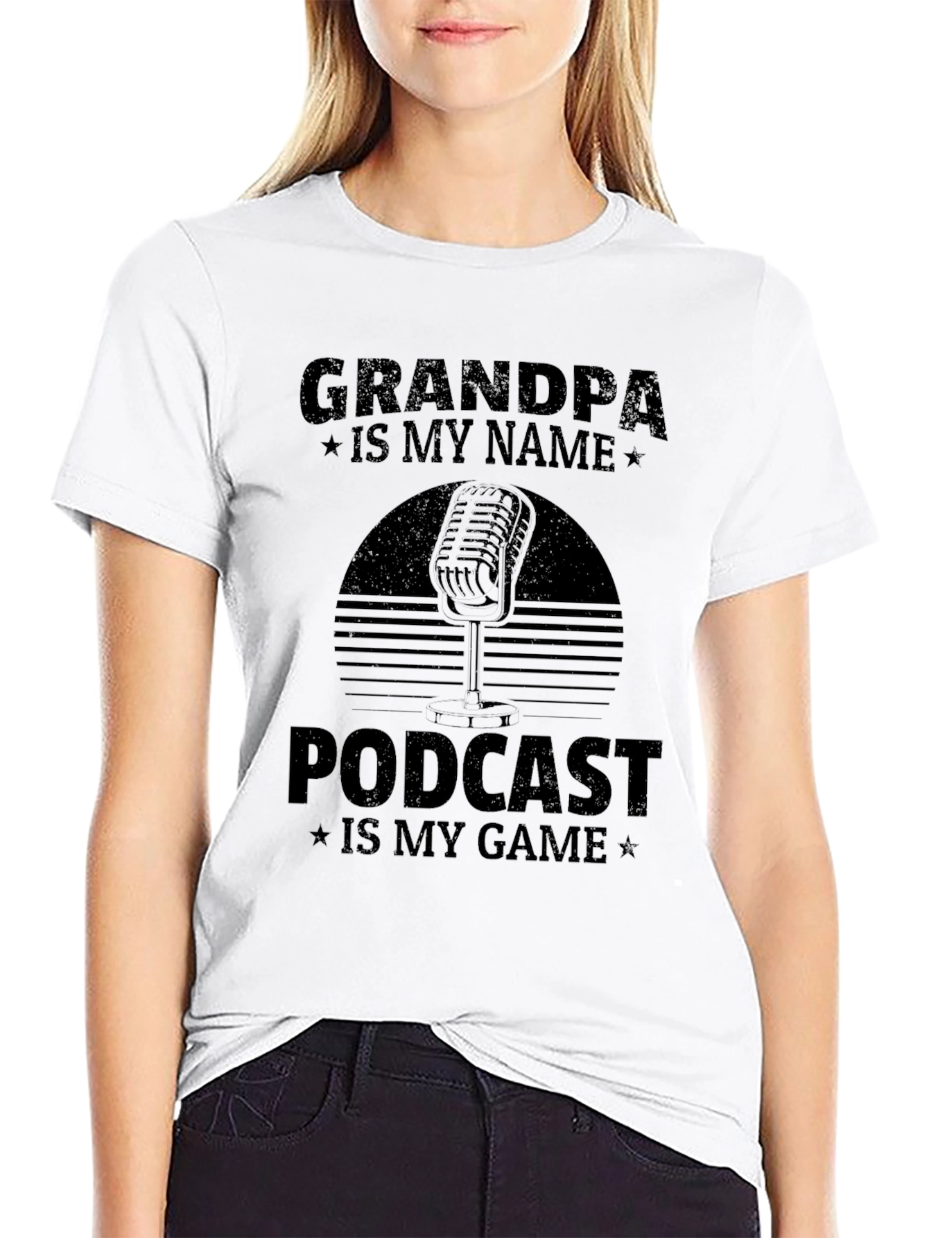 Grandpa Podcast Black T-Shirt