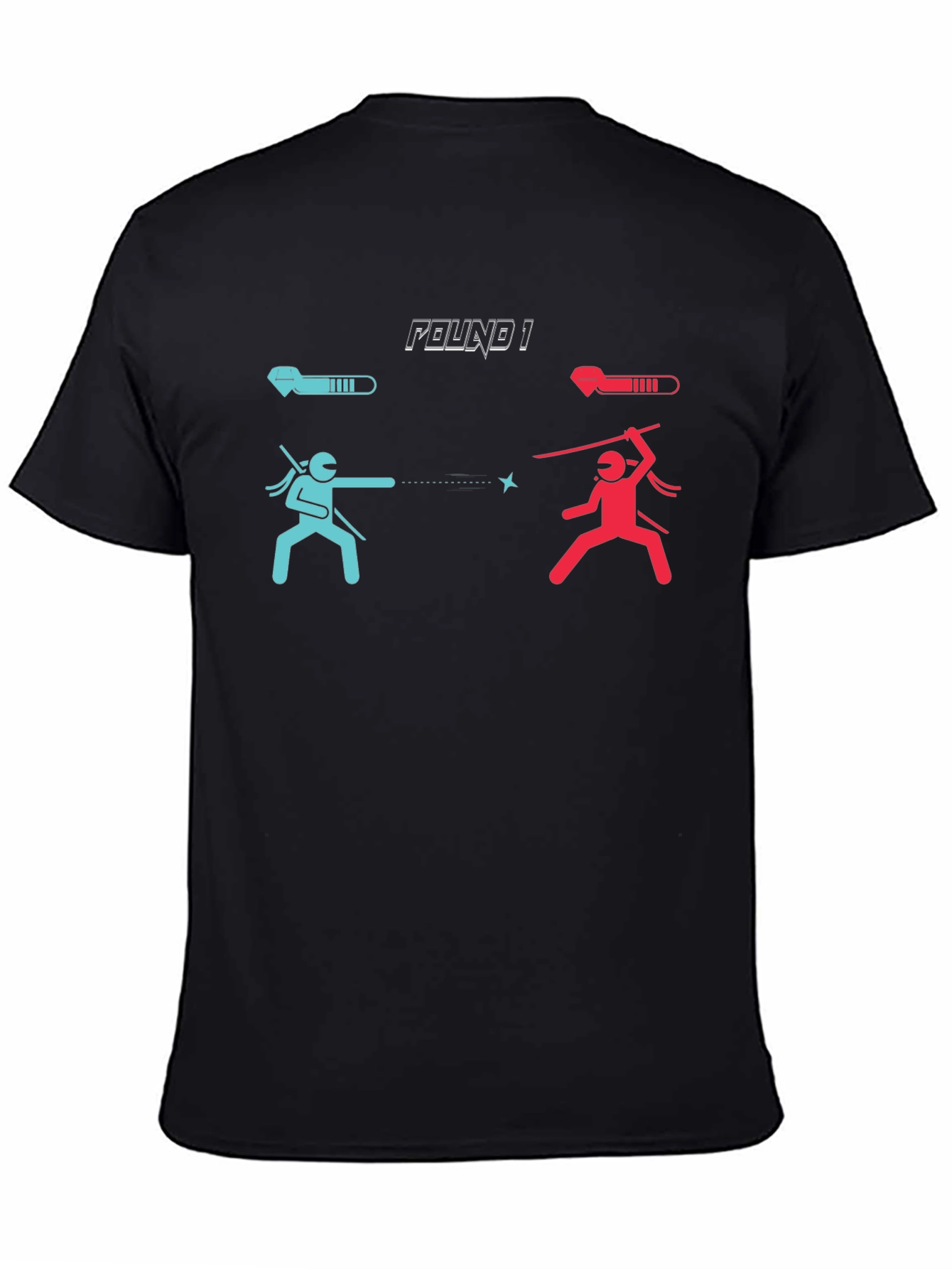 Round 1 Black Graphic Tee: Ninja Duel
