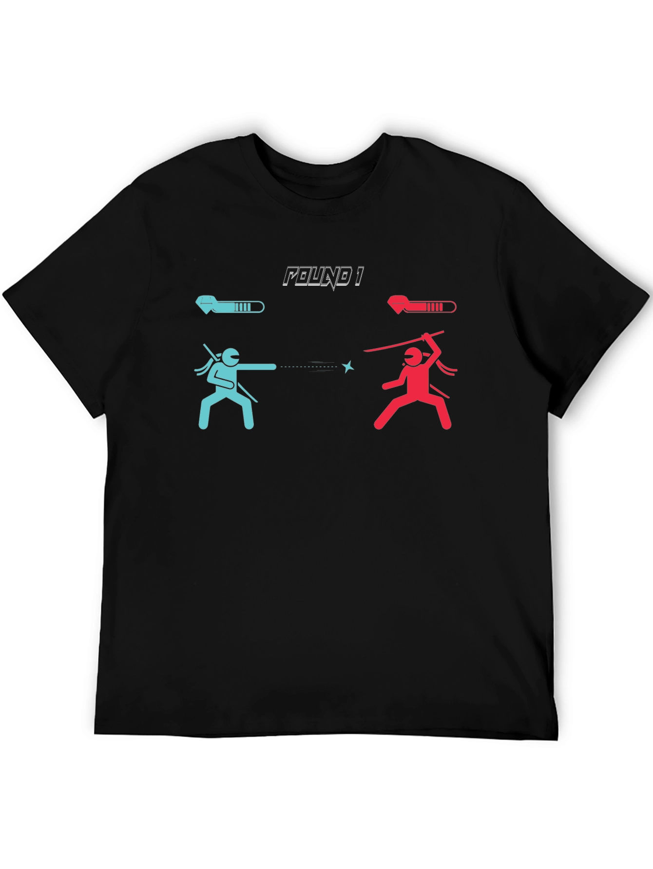 Round 1 Black Graphic Tee: Ninja Duel