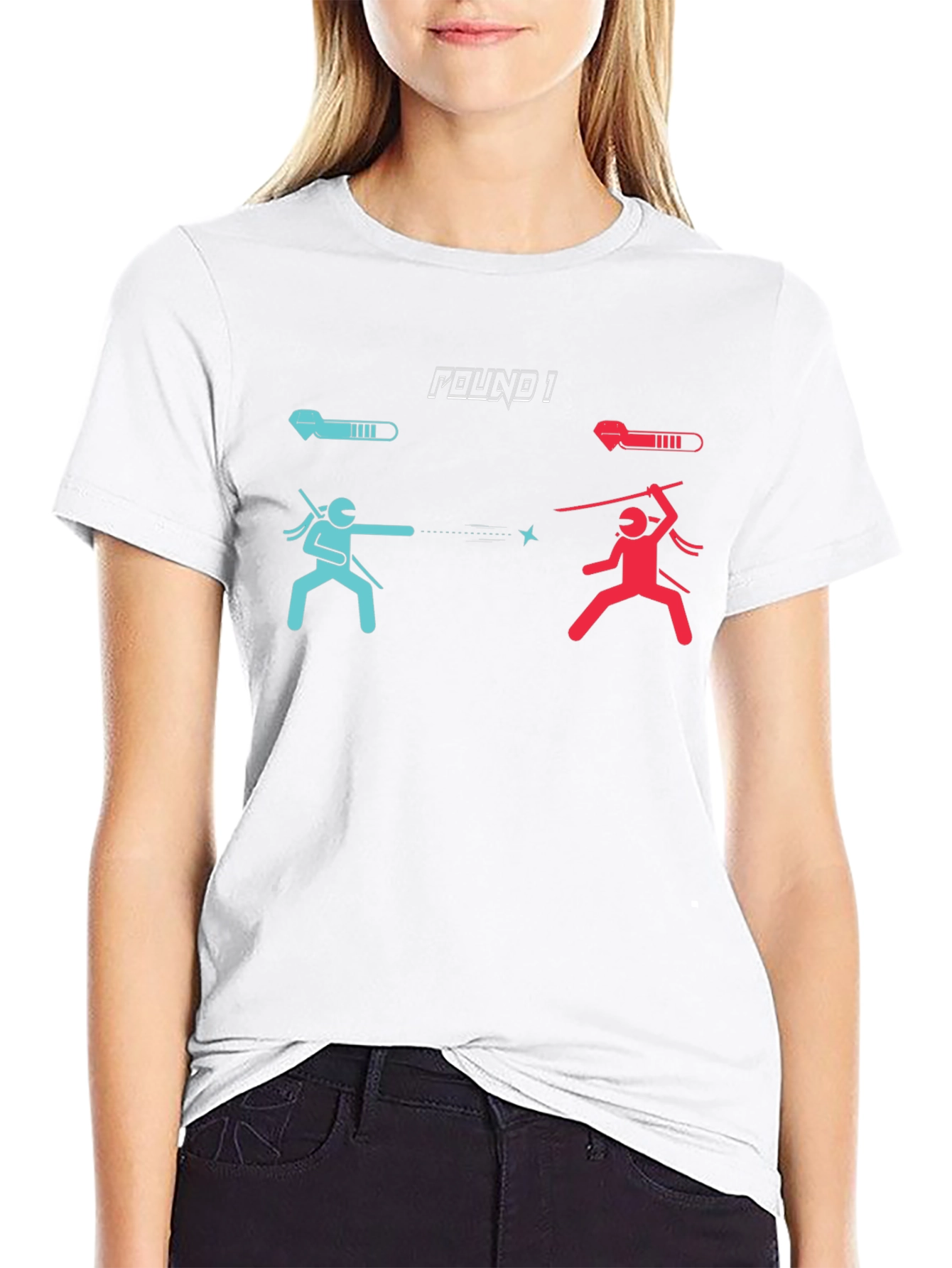 Round 1 Black Graphic Tee: Ninja Duel