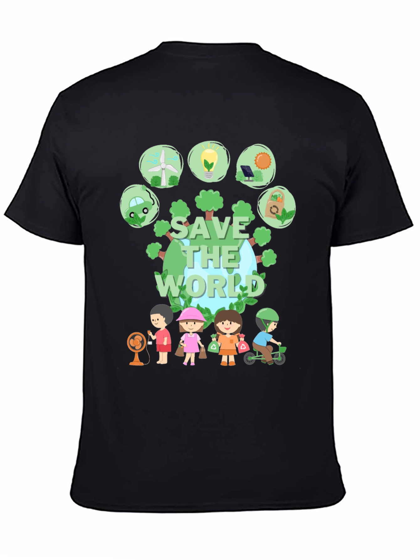 Eco-Friendly Save the World Graphic T-Shirt
