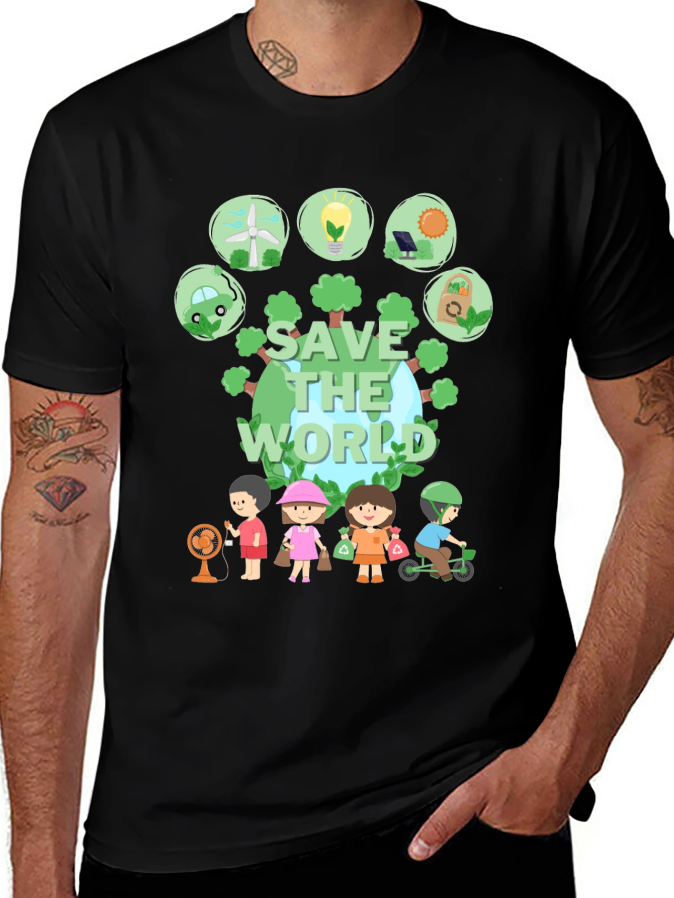 Eco-Friendly Save the World Graphic T-Shirt