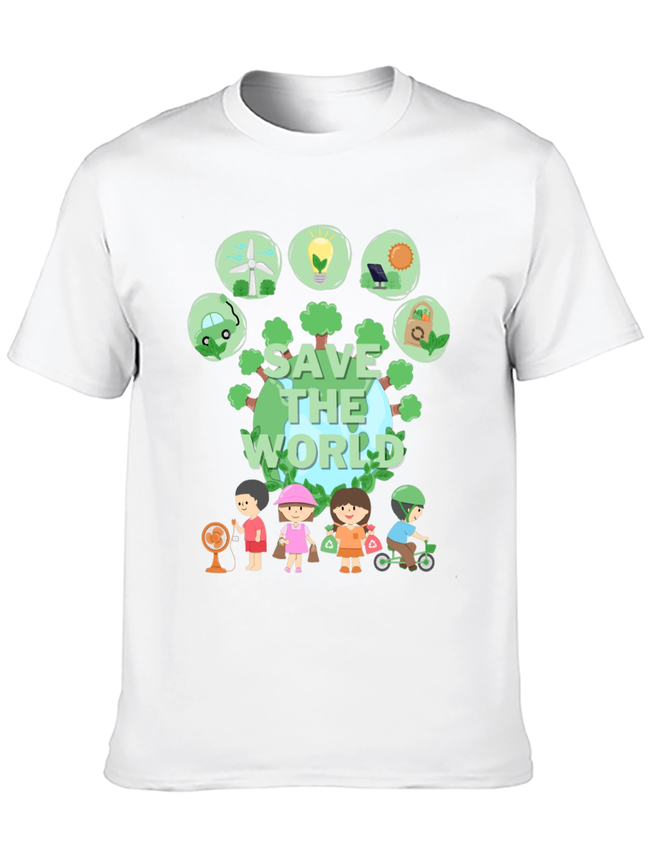 Eco-Friendly Save the World Graphic T-Shirt