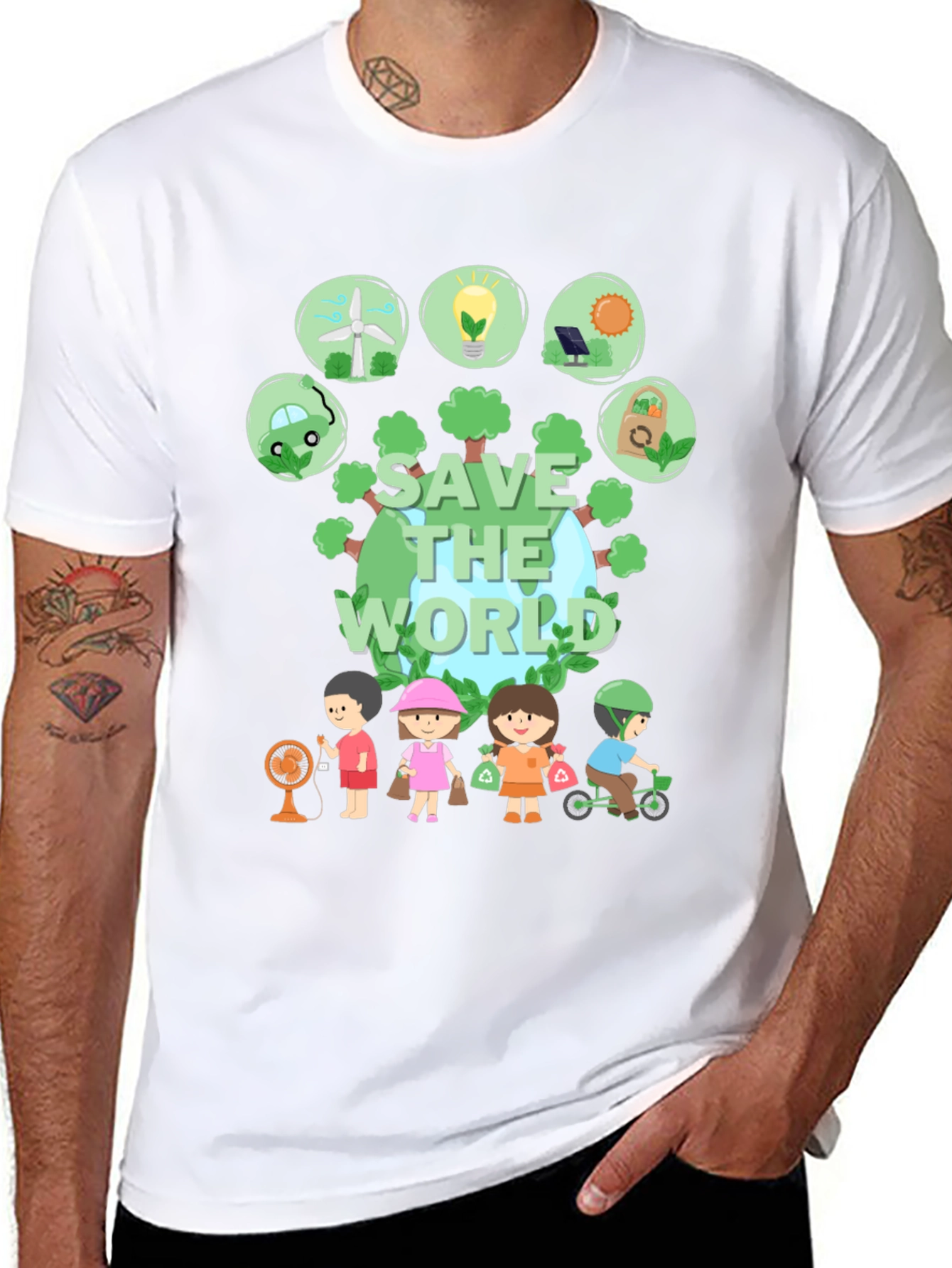 Eco-Friendly Save the World Graphic T-Shirt