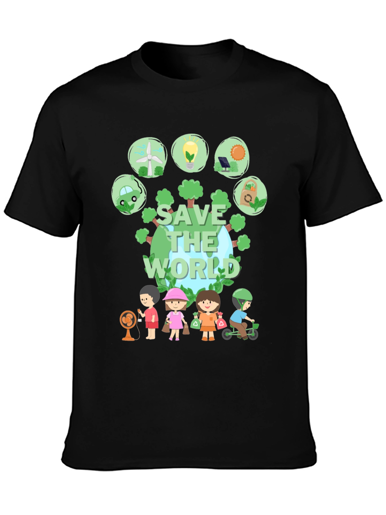 Eco-Friendly Save the World Graphic T-Shirt