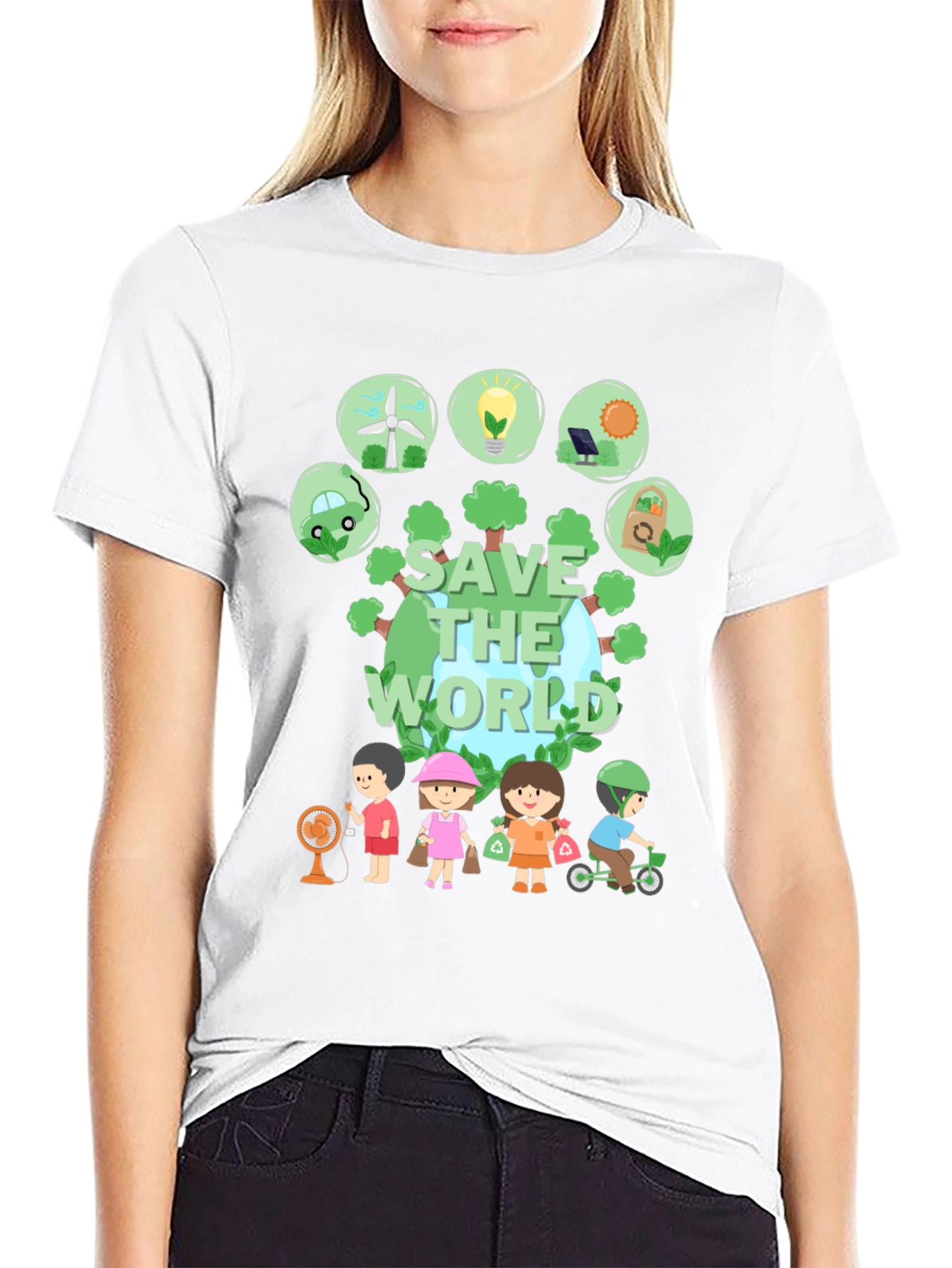 Eco-Friendly Save the World Graphic T-Shirt
