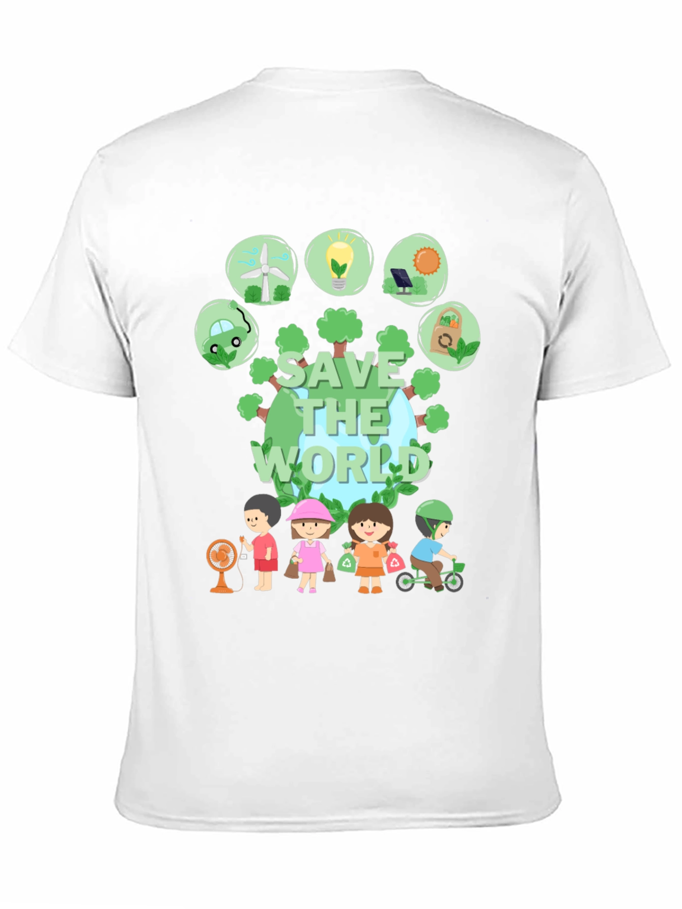 Eco-Friendly Save the World Graphic T-Shirt