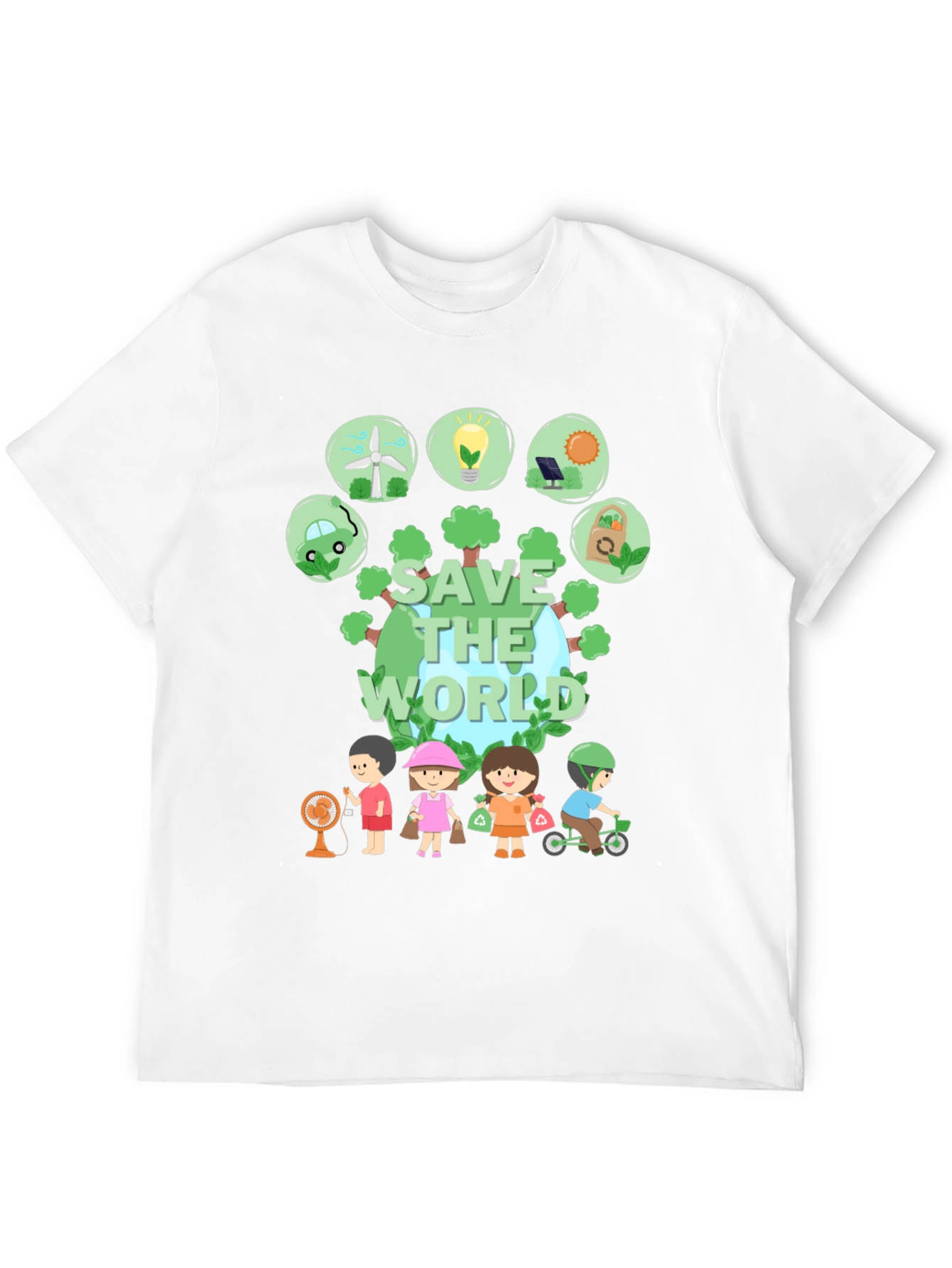 Eco-Friendly Save the World Graphic T-Shirt