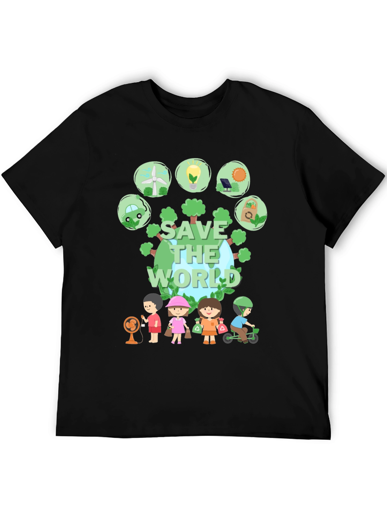 Eco-Friendly Save the World Graphic T-Shirt