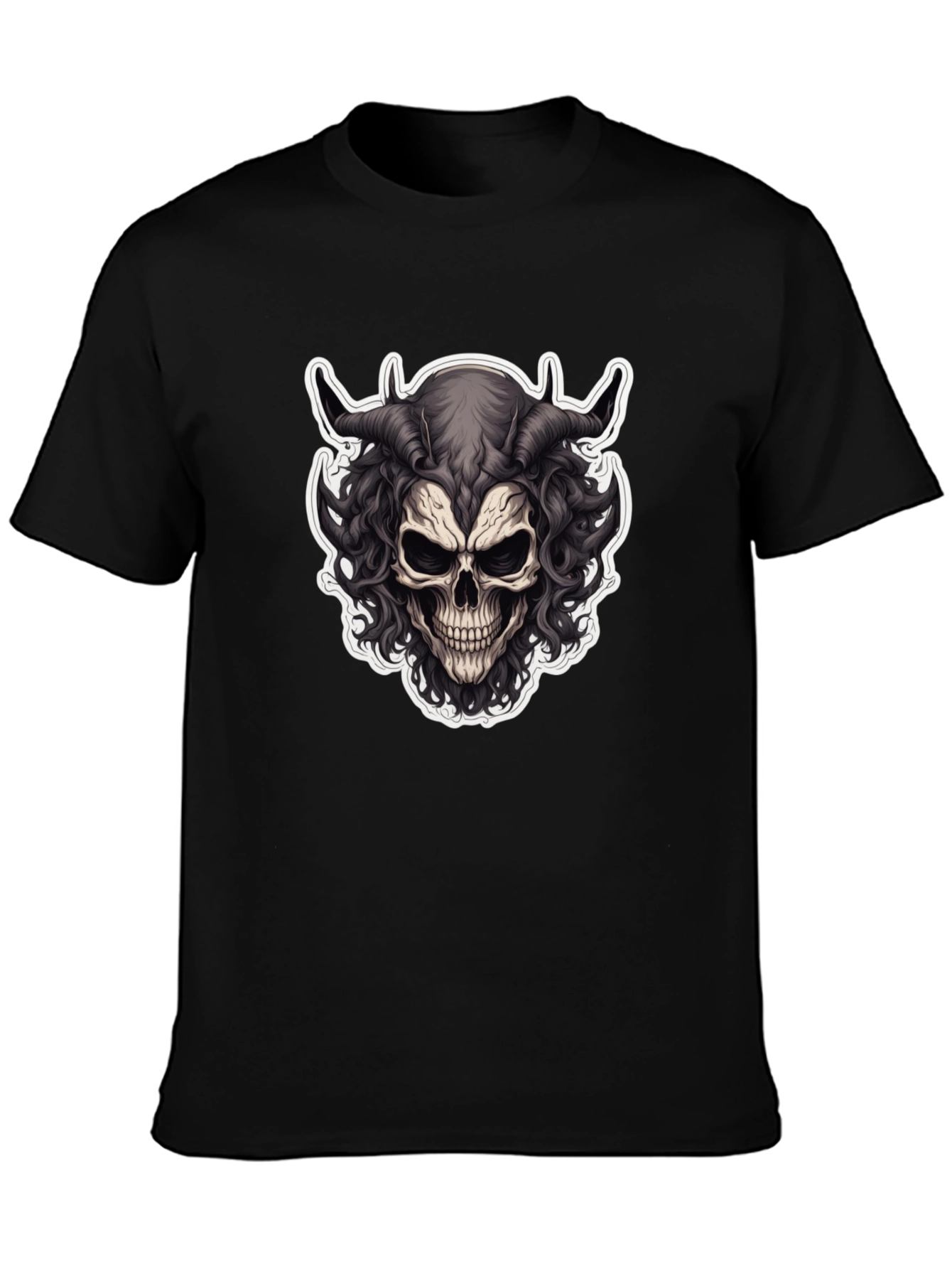 Skull Demon Graphic Tee - Mens Black T-Shirt