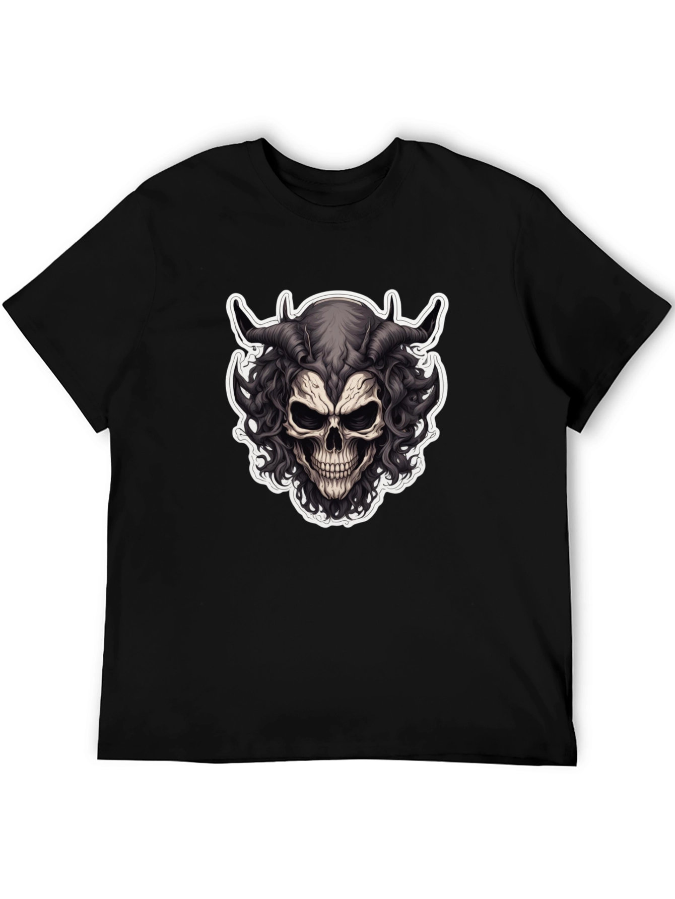 Skull Demon Graphic Tee - Mens Black T-Shirt