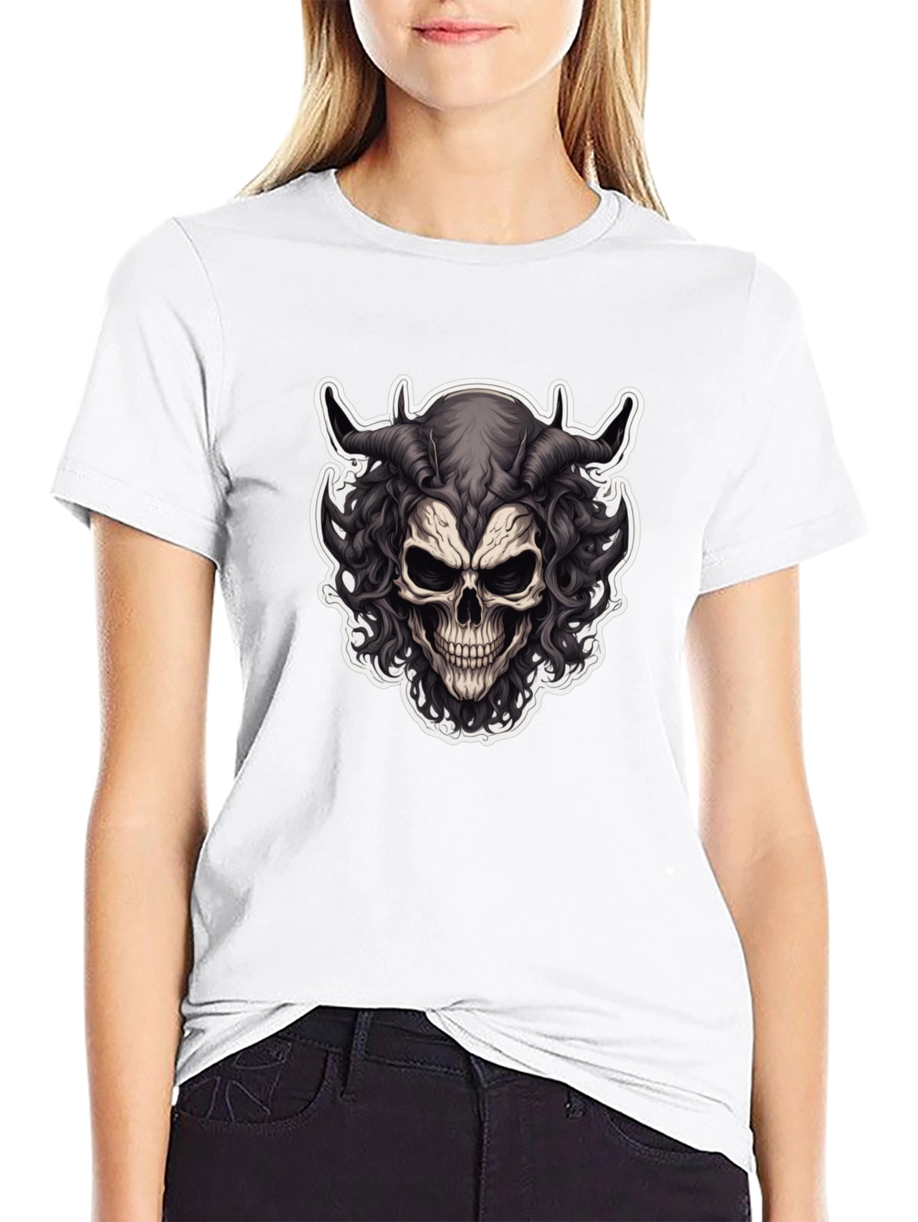 Skull Demon Graphic Tee - Mens Black T-Shirt