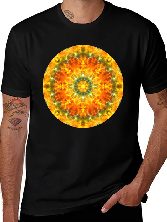 Vibrant Mandala Graphic Black T-Shirt