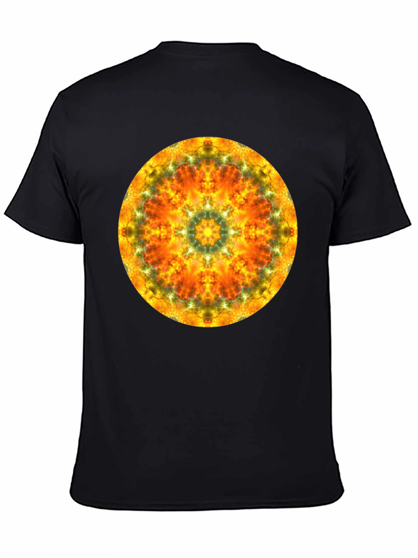 Vibrant Mandala Graphic Black T-Shirt