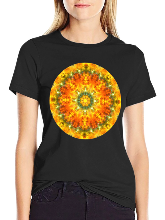 Vibrant Mandala Graphic Black T-Shirt