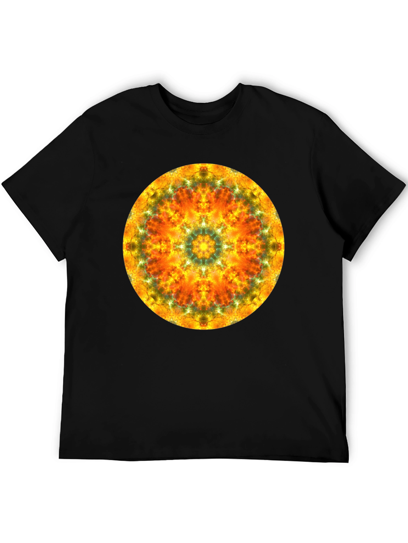 Vibrant Mandala Graphic Black T-Shirt